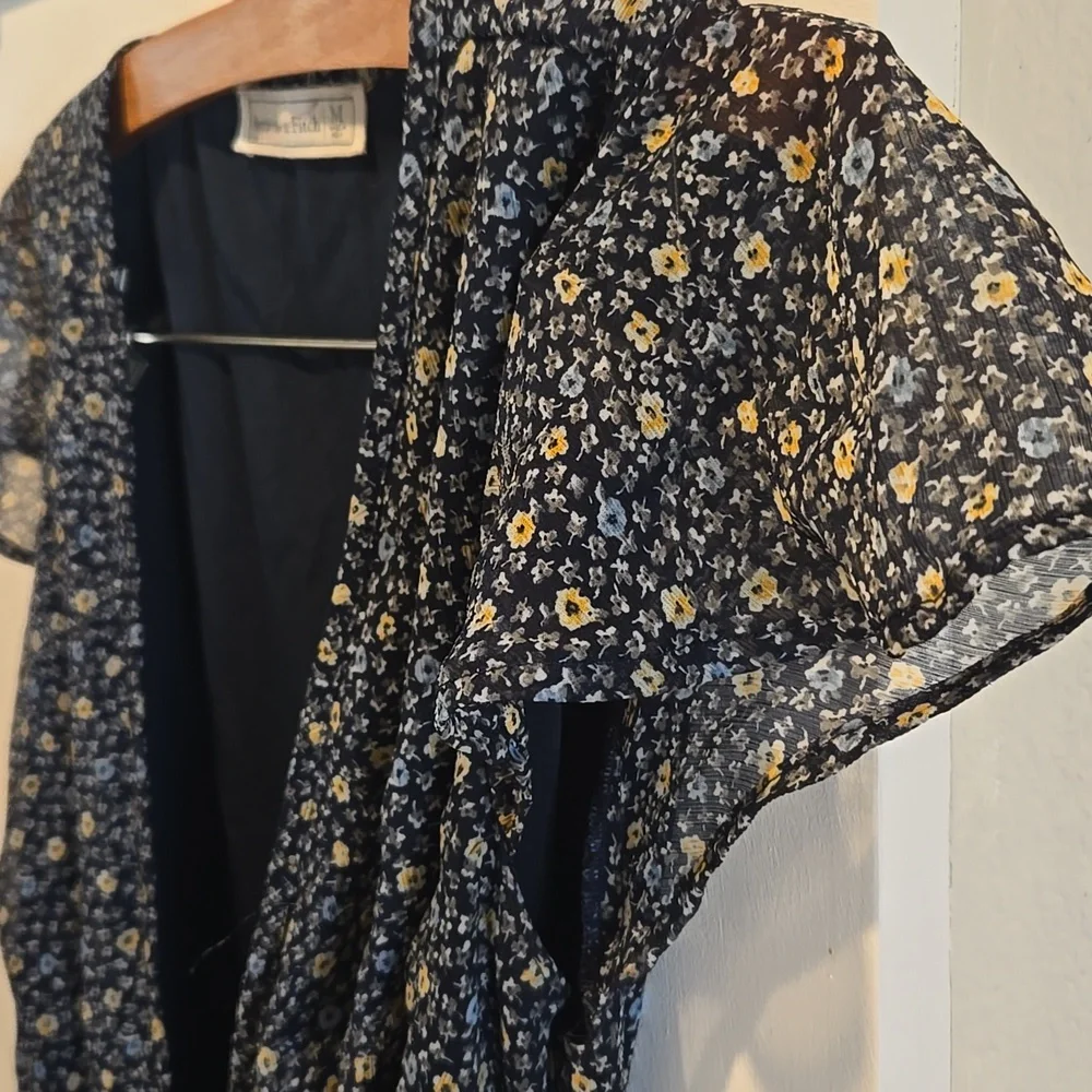 Abercrombie & Fitch Navy Floral Midi Dress - Picture 5 of 13
